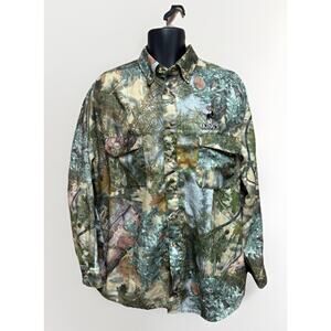 Kings Outdoor World Camo Shirt Mens Size Large Long Sleeve Button Down Hunting
